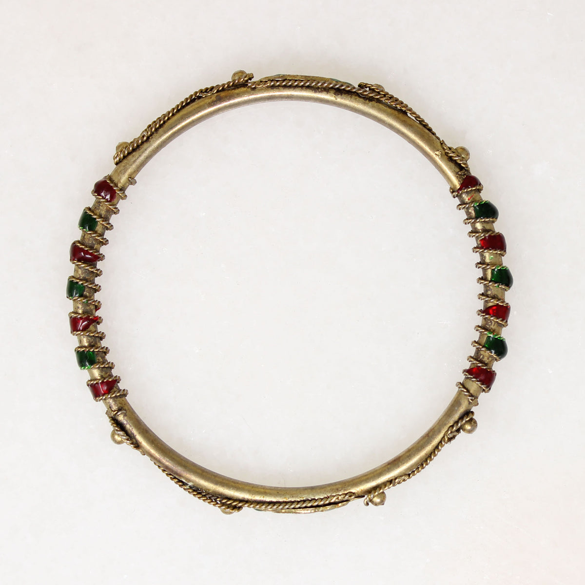 Candy-Striped Silver Gilt Bangle
