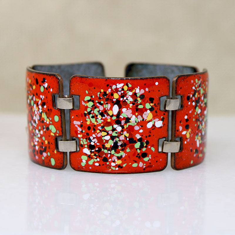 Wild Enameled Copper Bracelet