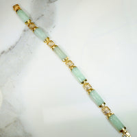 "Good Fortune" Chinese Jade & 14k Gold Bracelet