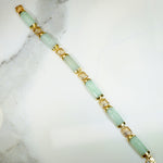 "Good Fortune" Chinese Jade & 14k Gold Bracelet