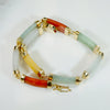 "Good Luck" Multi-Colored Jade & Gold Chinese Bracelet
