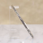 Sterling Silver Bars & X's Engraved Bangle