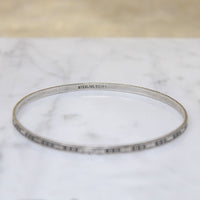 Sterling Silver Bars & X's Engraved Bangle