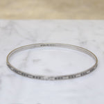 Sterling Silver Bars & X's Engraved Bangle
