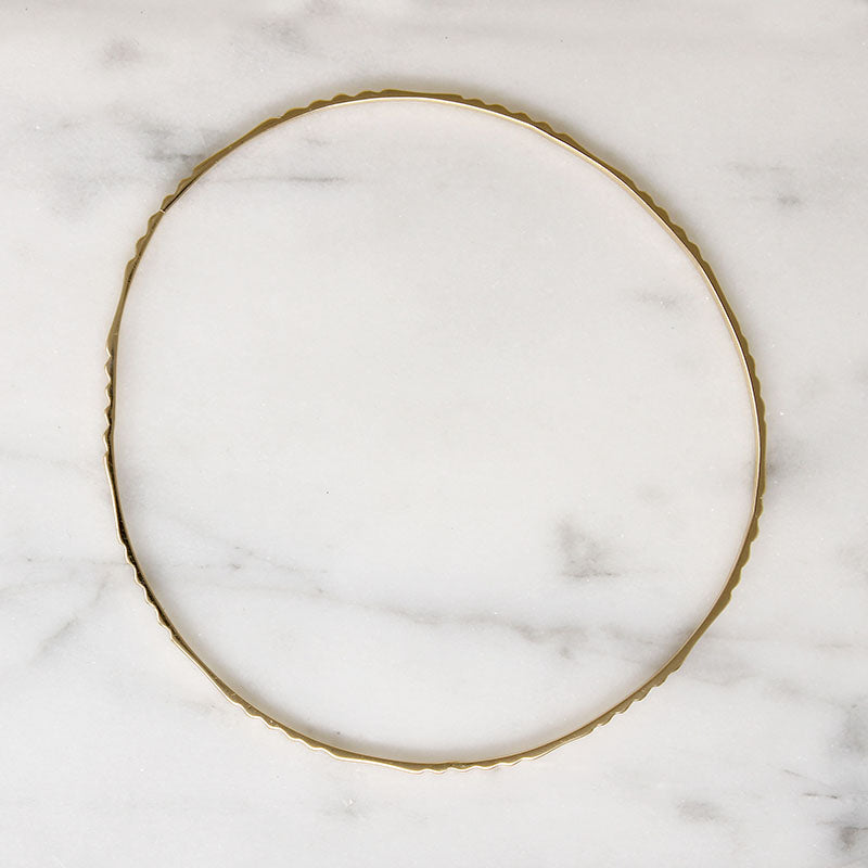 Dainty Retro 14k Gold Bangle Bracelet