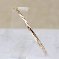 Retro 14k Gold Bangle with Zigzag Pattern
