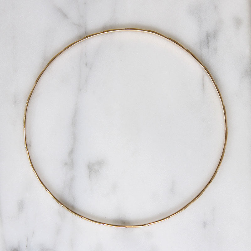 Retro 14k Gold Bangle with Zigzag Pattern