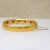 Five Old Mine Cut Diamonds in 14k Gold Victorian Bangle