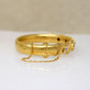 Five Old Mine Cut Diamonds in 14k Gold Victorian Bangle