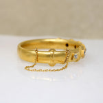 Five Old Mine Cut Diamonds in 14k Gold Victorian Bangle