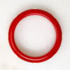 Cherry Red Bakelite Bangle with Big White Polka Dots