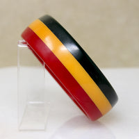 Graphic Red, Yellow & Black Striped Bakelite Bangle