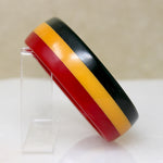 Graphic Red, Yellow & Black Striped Bakelite Bangle