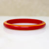 Bright Red Bakelite Bangle with Racy Yellow Stripe
