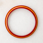 Bright Red Bakelite Bangle with Racy Yellow Stripe