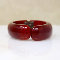 Chubby Chestnut-Colored Bakelite Clamper Bracelet