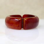 Chubby Chestnut-Colored Bakelite Clamper Bracelet