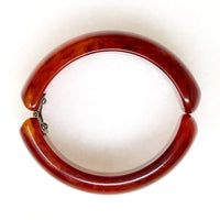 Chubby Chestnut-Colored Bakelite Clamper Bracelet