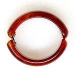 Chubby Chestnut-Colored Bakelite Clamper Bracelet