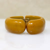 Mid Century Clamper Bracelet in Mushroom Bakelite