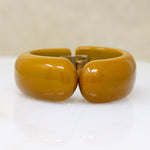 Mid Century Clamper Bracelet in Mushroom Bakelite