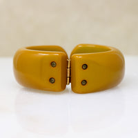 Mid Century Clamper Bracelet in Mushroom Bakelite