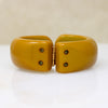 Mid Century Clamper Bracelet in Mushroom Bakelite