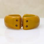 Mid Century Clamper Bracelet in Mushroom Bakelite