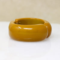 Mid Century Clamper Bracelet in Mushroom Bakelite