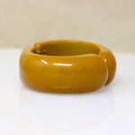 Mid Century Clamper Bracelet in Mushroom Bakelite