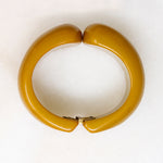 Mid Century Clamper Bracelet in Mushroom Bakelite