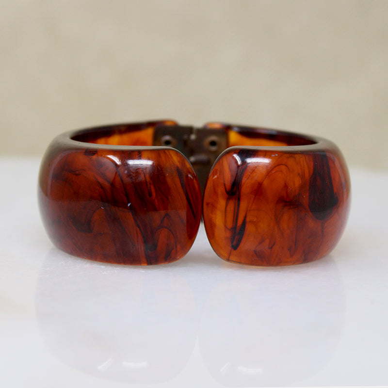 Curvy Clamper Bracelet in "Tortoiseshell" Bakelite