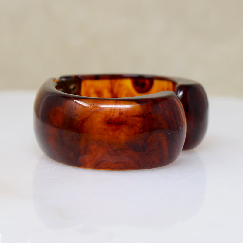 Curvy Clamper Bracelet in "Tortoiseshell" Bakelite