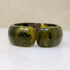 Glossy, Mossy Green Bakelite Clamper Bracelet