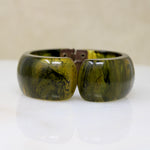 Glossy, Mossy Green Bakelite Clamper Bracelet