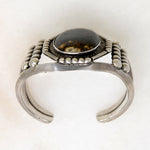 Remarkable Jasper & Coin Silver Cuff Bracelet