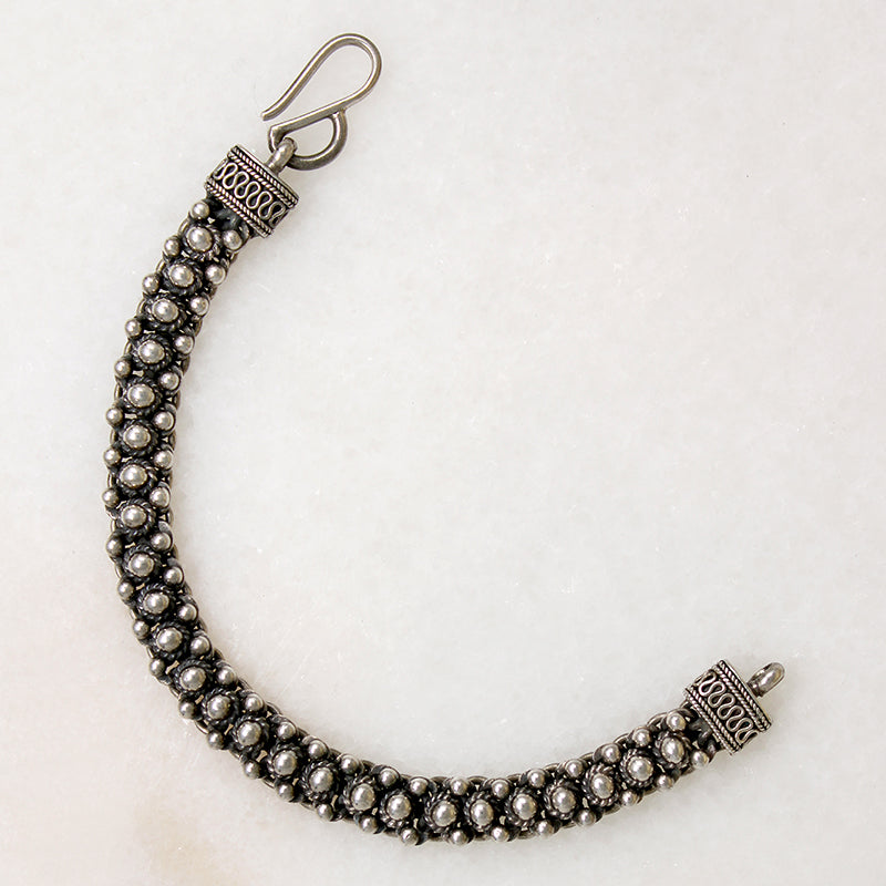 Ornate Sterling Silver Mesh Bracelet