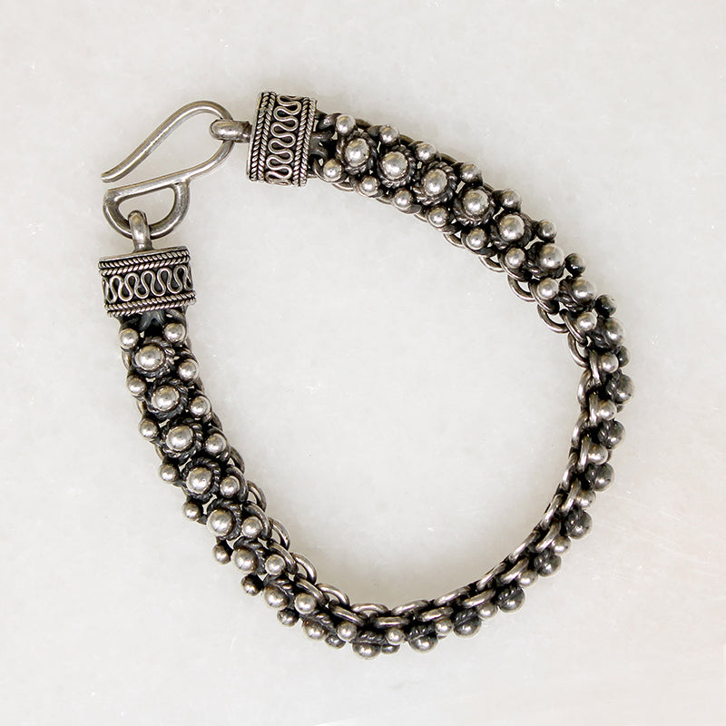 Ornate Sterling Silver Mesh Bracelet