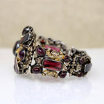 Opulent Garnet & Silver Gilt Bracelet with Pearl Accents
