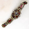 Opulent Garnet & Silver Gilt Bracelet with Pearl Accents