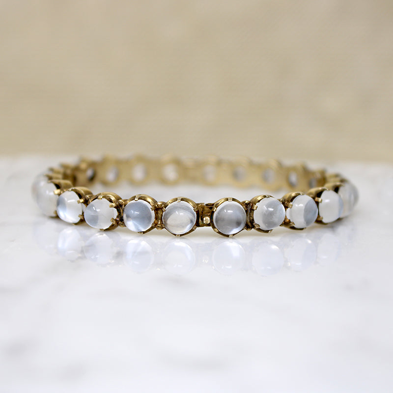 Enchanted Moonstone & Silver Gilt Bangle