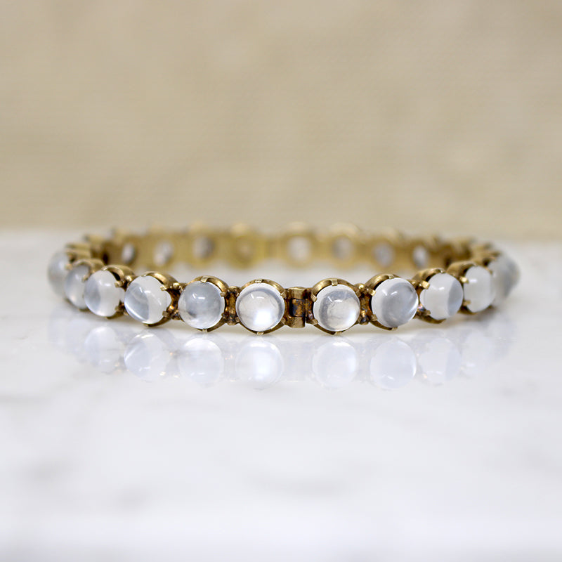 Enchanted Moonstone & Silver Gilt Bangle