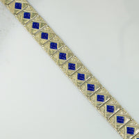 Subtle Art Deco Gold and Enamel Bracelet