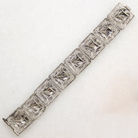 Frosty Filigree Acorn Motif Panel Bracelet
