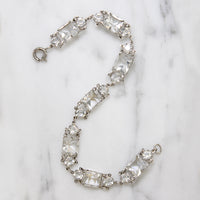 Dazzling Art Deco Crystal & Sterling Silver Bracelet