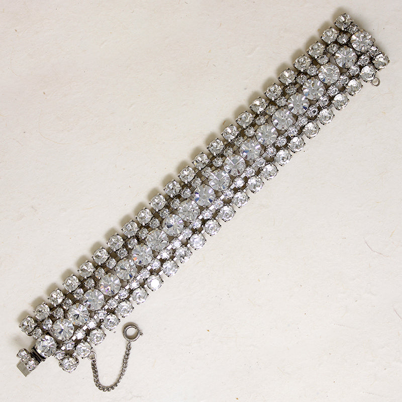 Dazzling Wide Rhinestone Costume Bracelet