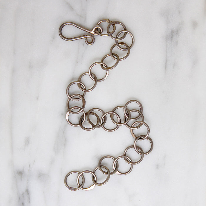 Edgy Sterling Silver Round Link Bracelet