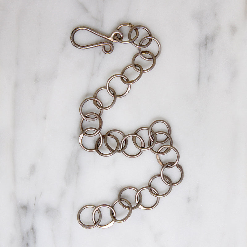 Edgy Sterling Silver Round Link Bracelet