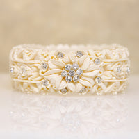 Sparkly Wedding Cake Ivory-Plastic Clamper Bracelet