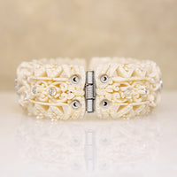Sparkly Wedding Cake Ivory-Plastic Clamper Bracelet